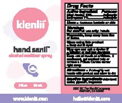 01b LBL Klenlii Hand Sanii Spray 2oz